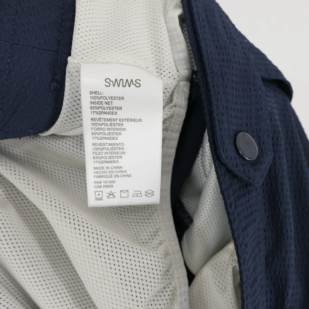 Swims Paloma Swim Shorts Mens 36 Navy Seersucker Tailored Side Adjuster